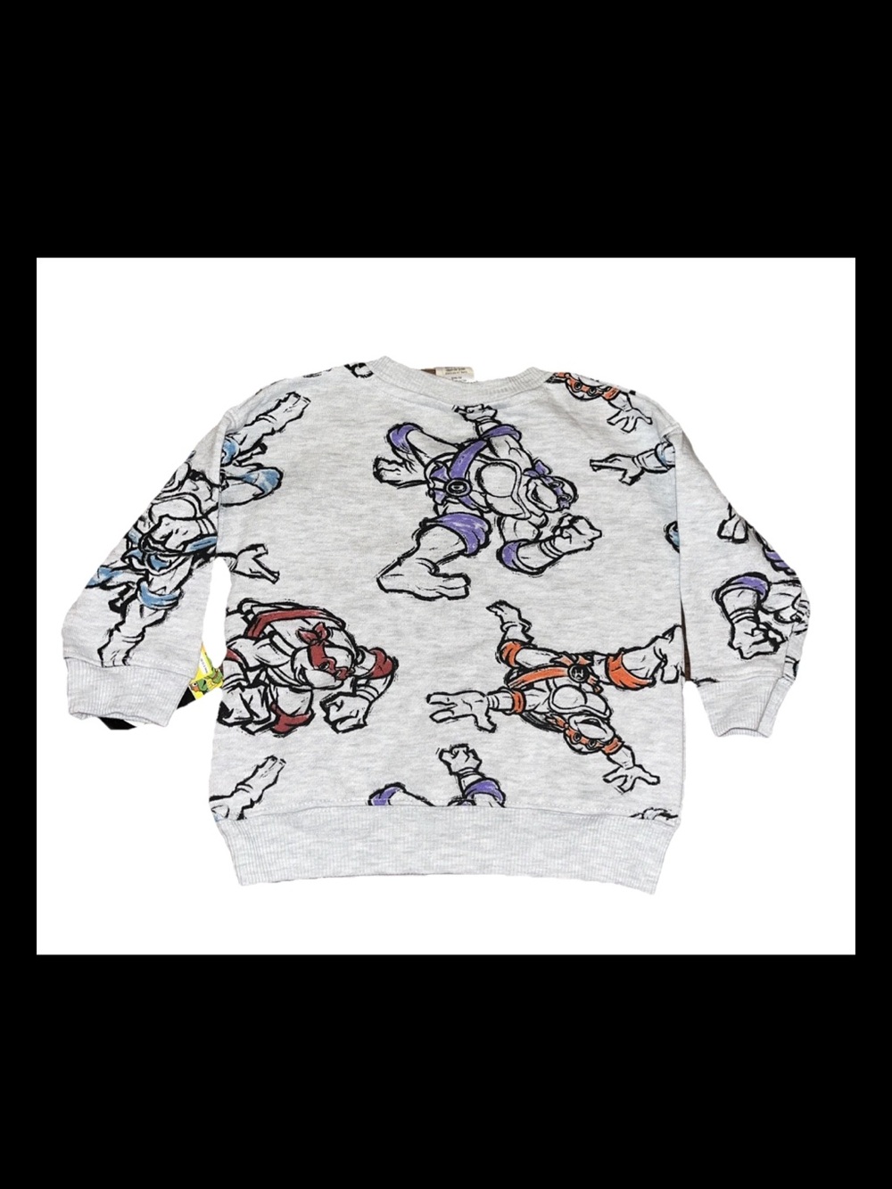 BUNDLE Ninja Turtles Cartoon Nickelodeon Official Crewneck Sweatshirt & Slipper